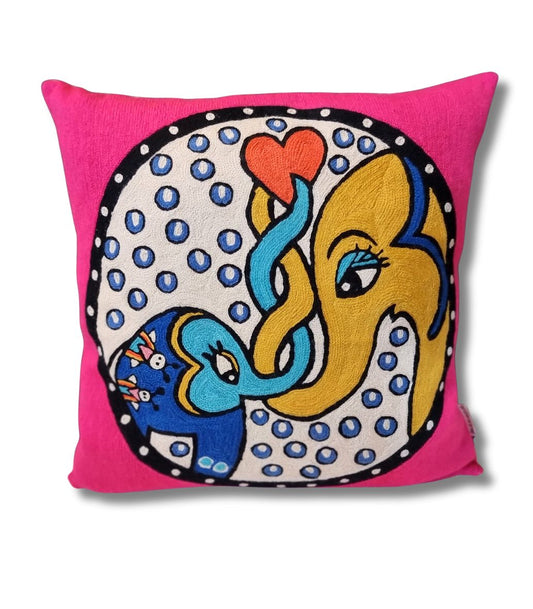 Pude - EleFantastisk Omsorg - Pink - 100 % håndlavet