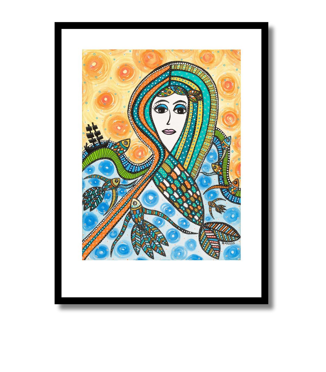 Den Lille Havfrue - ArtPrint - u. ramme