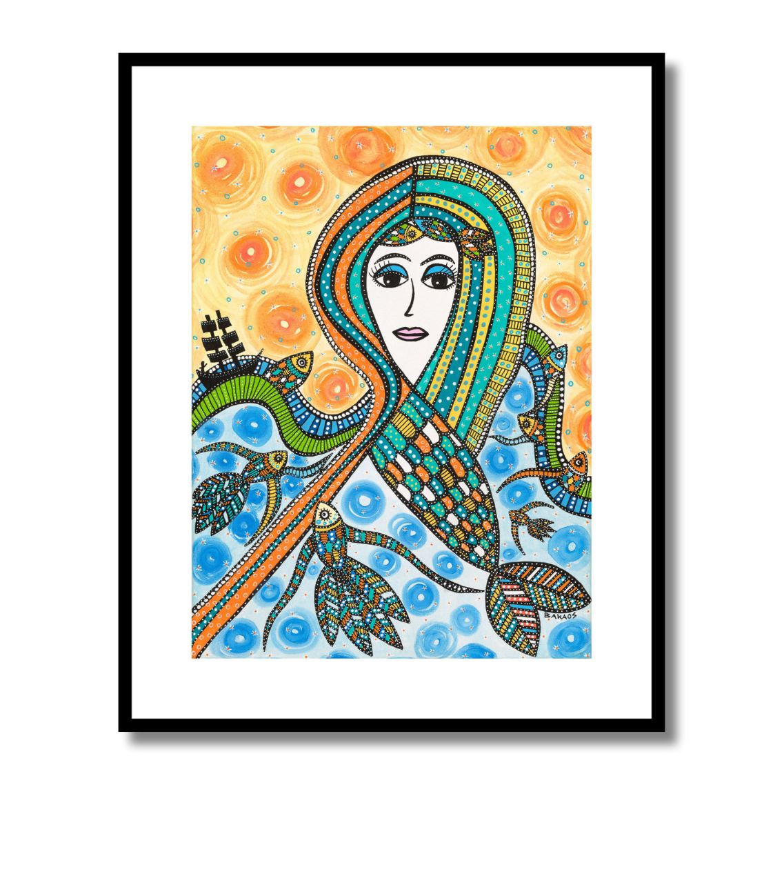 Den Lille Havfrue - ArtPrint - u. ramme